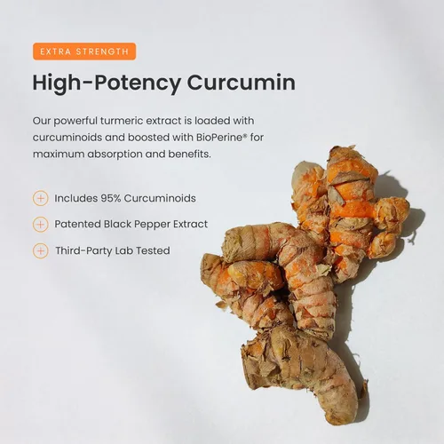Miniatura 3 de Curcumina de cúrcuma con extracto de pimienta negra de 1500 mg 95% curcuminoides suplemento de cúrcuma extra fuerte para la salud