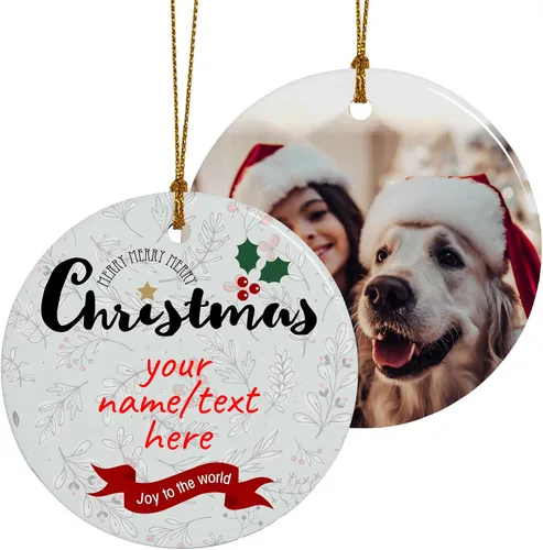 Miniatura 8 de Adornos de Navidad personalizados, adorno con foto personalizada, nuestro primer árbol de Navidad colgante 2024, decoración regalo para Navidad