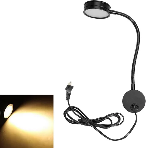 Miniatura 8 de Onerbuy Youngine - Lámpara de pared de cuello de cisne flexible con cable de 5 W, lámpara de lectura de obras de arte, luz de acento, montaje