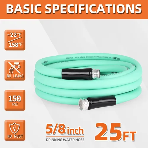 Miniatura 2 de OULEME: Manguera de agua potable premium para caravana de 25 pies con bolsa de almacenamiento, 5/8" para remolque de viaje, caravana y uso marino