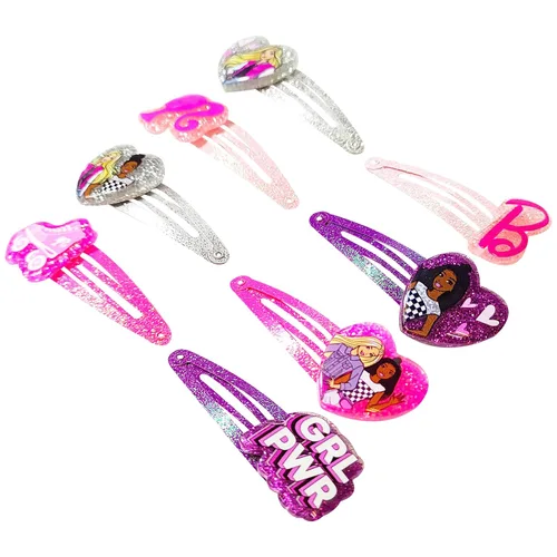 Miniatura 4 de LUV HER Clips de pelo Barbie para niñas, clips de presión, paquete de 8, multicolor, para edades 3+