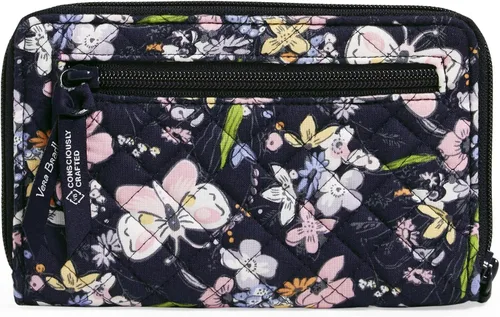 Miniatura 3 de Vera Bradley Cartera de algodón con protección RFID para mujer, Painted Feathers