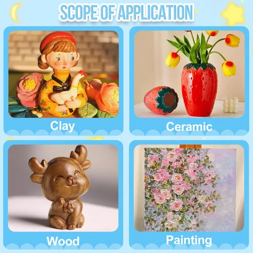 Miniatura 6 de Air Dry Clay Glaze – Barniz de arcilla de 7oz/200ml, esmalte de arcilla polimérica, sellador de escultura de arcilla de alto brillo para cerámica