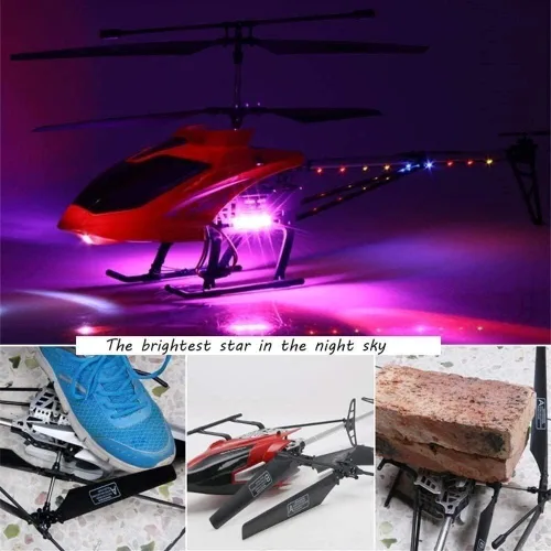 Miniatura 4 de Rojo Grande Resistente a Caídas Helicóptero RC 3.5 Canales Helicóptero de Control Remoto Juguetes de Regalo con Luz LED Nocturna