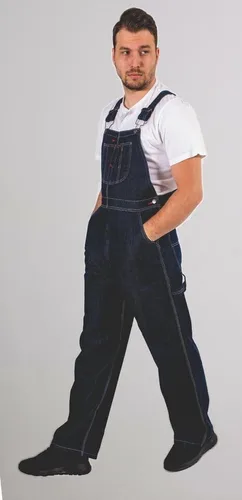 Miniatura 4 de Hombres Dungaree Pro Work Denim Overalls Bib and Brace Decorators Workwears Pantalones Azul Oscuro