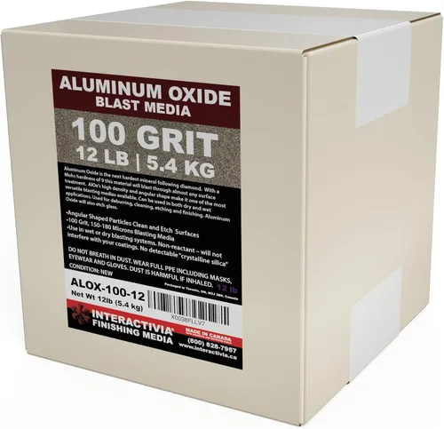 Miniatura 15 de Óxido de Aluminio #16 – 12 LBS – Medio de Chorro de Arena Premium Grueso de Larga Duración, Arena para Chorreadora de Alta Fuerza Abrasiva