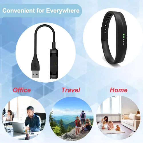 Miniatura 5 de Cable de carga para Fitbit Flex 2, Cable de carga de cargador USB de repuesto para Fitbit Flex 2 (negro)