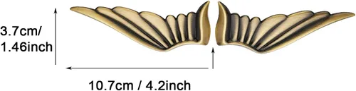 Miniatura 2 de 1 par de calcomanías de coche de ala de ángel, halcón, águila, emblema de coche, calcomanía de metal, insignia 3D, calcomanías para parachoques