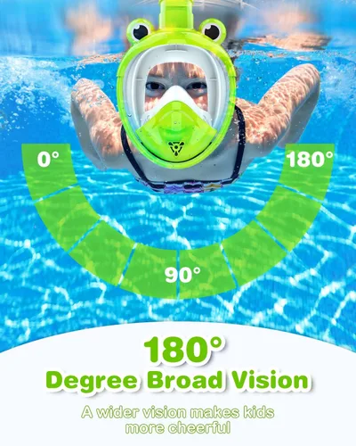 Miniatura 2 de Kkdi Kids Snorkel Mask, Full Face Snorkel Mask for Kid 4-16, Foldable Snorkeling Gear for Kids Snorkeling Set for Swimming Pool Toys, Dry Top