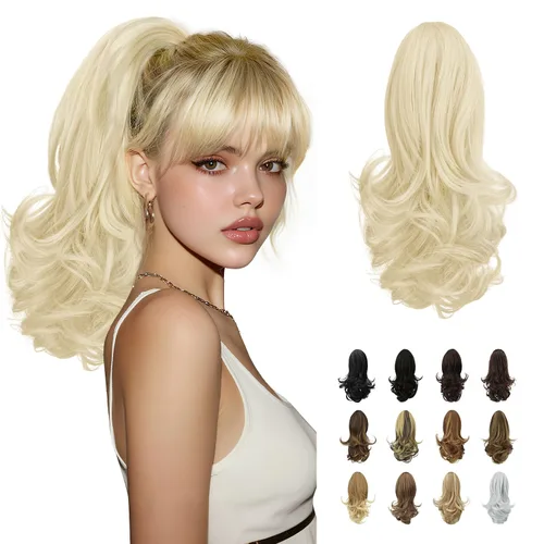 Miniatura 41 de Sofeiyan Extensión de cola de caballo de 11 pulgadas con clip de garra, extensiones de cabello con cola de caballo, cola de caballo larga y rizada
