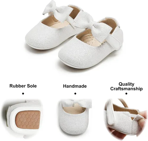 Miniatura 249 de Felix & Flora Zapatos de bebé de suela suave - Zapatos de bebé para caminar, mocasines, suela de goma, zapatos de cuna
