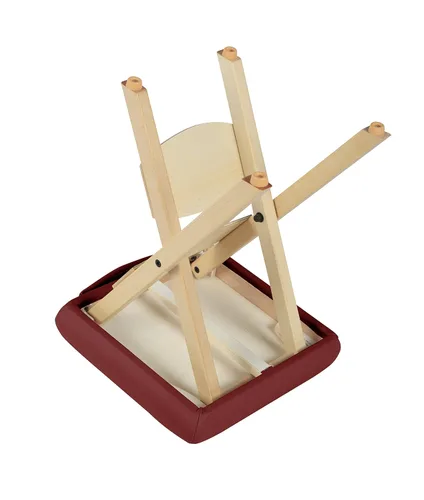Miniatura 4 de Master Massage Tables Taburete de masaje plegable de madera ligero, color burdeos