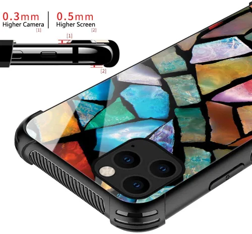 Miniatura 2 de ZHEGAILIAN Funda compatible con iPhone 11, fundas de cristal de color caballo de baile, parte trasera de vidrio templado+funda protectora