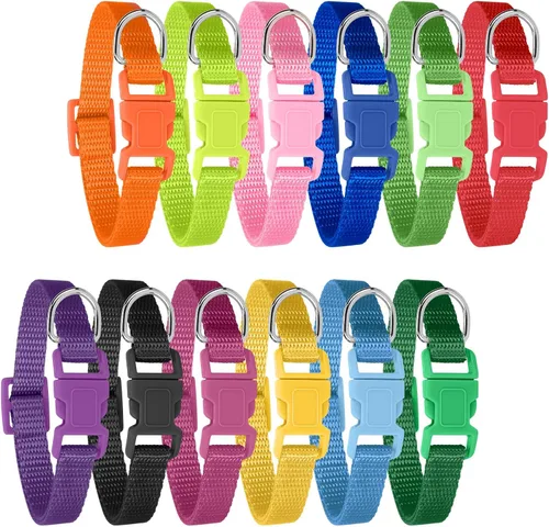 Miniatura 8 de Paquete de 12 Collares para Cachorros de Camada, Collares de Identificación Ajustables para Cachorros, Collares de Nailon Suave de Parto