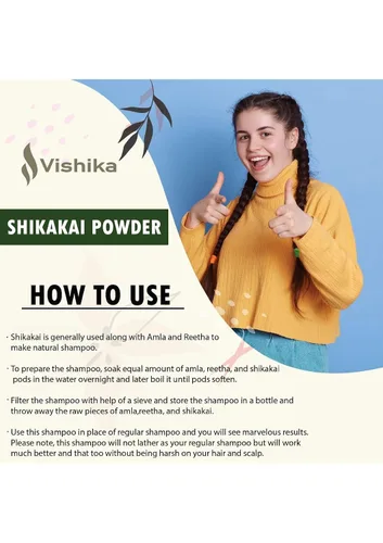 Miniatura 5 de Shikakai Powder for Hair Limpiador natural para cabellos luxiriosos y suaves, 3.53 oz (paquete de 1)