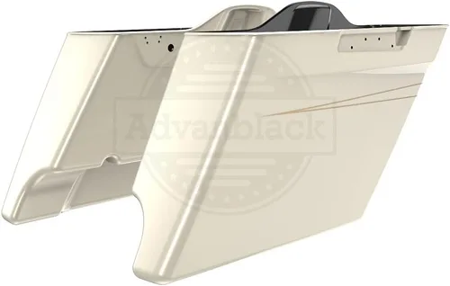 Miniatura 66 de Alforjas de motocicleta aptas para Harley Touring FLH 2014+ - Whisky ámbar, accesorios de perillas, bolsas rígidas estiradas