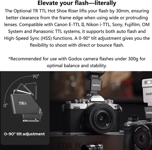 Miniatura 8 de Godox iT20 S IT20S TTL Mini Flash automático para Sony ZV-1 / ZV-E10 / ZV-1 II TTL/modos manuales con batería recargable USB-C de 300 mAh, reciclaje
