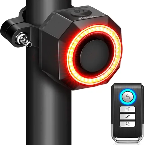 WSDCAM Luz trasera inteligente para bicicleta, luz de freno de bicicleta, luz de freno automático, antirrobo, alarma de bicicleta con control