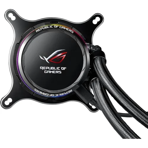 Miniatura 2 de Asus ROG RYUO 240 RGB AIO Enfriador líquido de CPU 9.449 in Radiador Dual 4.724 in 4-Pin PWM Ventilador con panel OLED y ajuste de ventilador 1.77