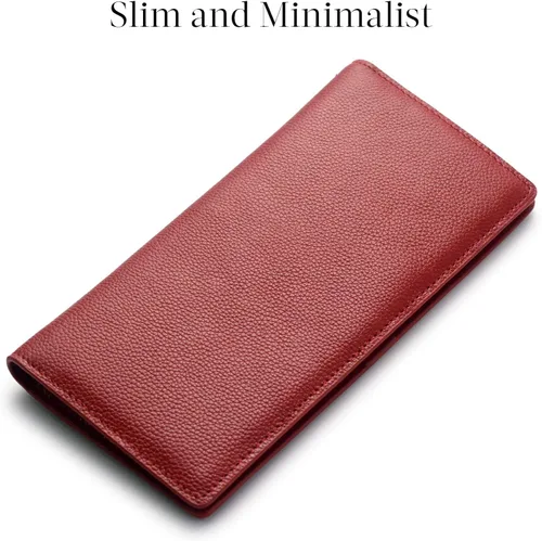 Miniatura 2 de Bveyzi Carteras de cuero ultrafino con bloqueo RFID para tarjetas de crédito carteras de embrague bibledecidas para mujer