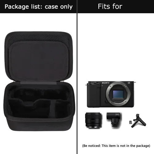 Miniatura 7 de FBLFOBELI Estuche rígido de almacenamiento EVA para Sony ZV-E10/ZV-E1/ZV-E10 II Vlog cámara digital, para trípode (GP-VPT2BT), micrófono, lente