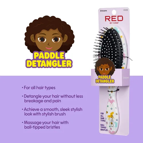 Miniatura 4 de Red by Kiss - Cepillo desenredante que se desliza a través de los nudos con facilidad para todo tipo de cabello, tamaño apto para niños