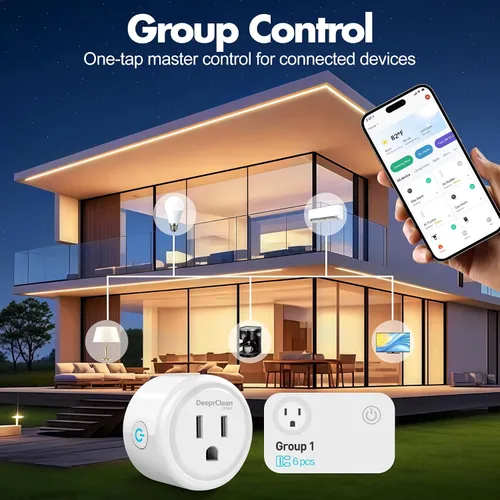 Miniatura 6 de DeeprClean Mini enchufes inteligentes que funcionan con Alexa, enchufe Wifi compatible con Google Assistant, toma controlada por aplicación
