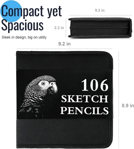 Miniatura 7 de Cool Bank - Kit de suministros de arte de 106 piezas con libro de bocetos de 3 colores, libro para colorear, lápices de dibujo con grafito