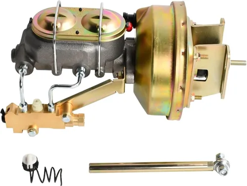 Miniatura 18 de Kit de refuerzo de freno de doble potencia universal de 7" con cilindro maestro de hierro fundido GM de 1" de diámetro, kit de soporte de fuego