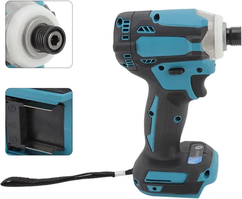 Miniatura 3 de Destornillador de impacto sin escobillas de iones de litio con luces LED para construcción de carpintería y proyectos de bricolaje