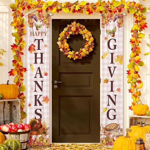 Miniatura 12 de KatchOn, Cartel de Feliz Acción de Gracias para exteriores – Xtralarge de 72 x 12 pulgadas Cartel de Acción de Gracias para decoración de puerta