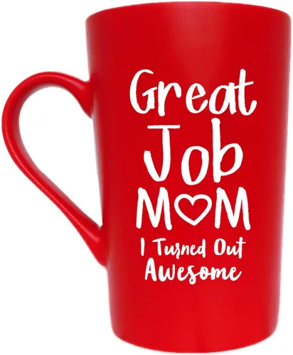 MAUAG Taza de café divertida y inspiradora, regalo para el Día de la Madre, regalos de Navidad, gran trabajo mamá, me salió genial, lindo presente 14