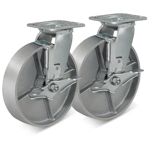 Miniatura 18 de Ruedas giratorias de 4 x 2 pulgadas, ruedas industriales resistentes, ruedas giratorias con rodamiento de rodillos - Ruedas de hierro fundido