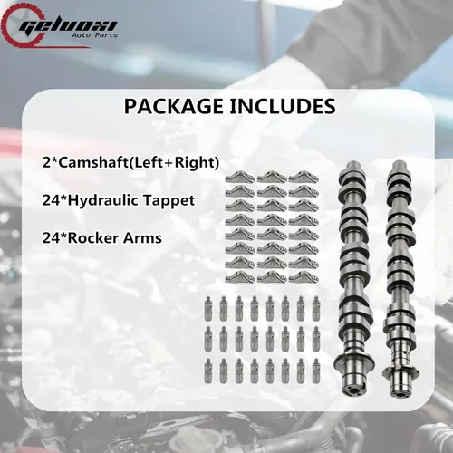 Miniatura 9 de Árbol de levas izquierdo y derecho, 24 elevadores de taqueta, kit de 24 brazos basculantes 5L1Z6250AA Reemplazo para Ford Expedition F150 F250 F350