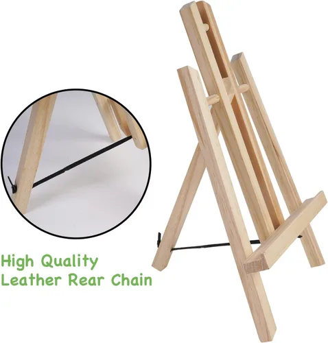 Miniatura 5 de Paquete de 12 caballetes de mesa de madera para pintar y exhibir, soporte de trípode portátil de 11.8 pulgadas para lienzo de 8 x 10 y 11 x 14