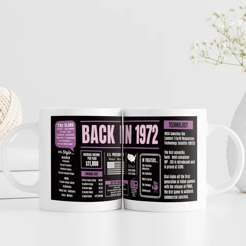 Miniatura 5 de Decoraciones de cumpleaños número 51, taza de café Back In 1972, regalos de cumpleaños de 51 años para hombres, mujeres, amigos, compañeros de De