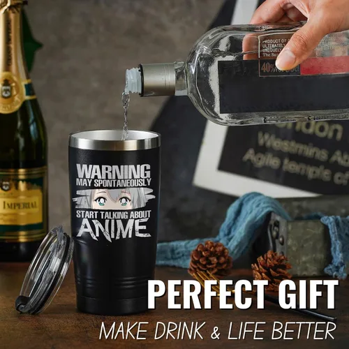 Miniatura 2 de Onebttl Regalos de anime para hombres, mujeres, niños - Vasos de acero inoxidable aislados al vacío de doble pared de 20 oz/590 ml - Regalos