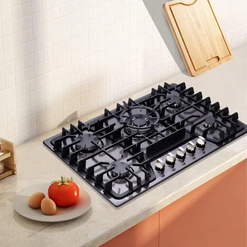 Miniatura 6 de Placa de cocina de gas de 30 pulgadas, estufa integrada de 5 quemadores, estufa convertible de acero inoxidable GLP/NG, placa sellada de combustible