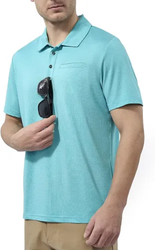 Miniatura 2 de Polo de golf para hombre, de secado rápido, ligero, de manga corta, camisetas con cuello SPF para exteriores
