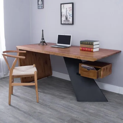 Miniatura 3 de Escritorio moderno y simple de madera maciza para computadora de oficina, mesa de estudio con cajones, fácil de instalar