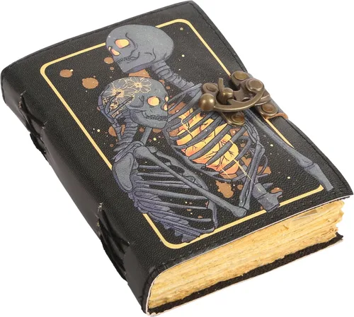Miniatura 13 de Book of Spells - Diario encuadernado en cuero con papel de borde irregular, grimorio, diario impreso del Tercer Ojo, suministros de brujería