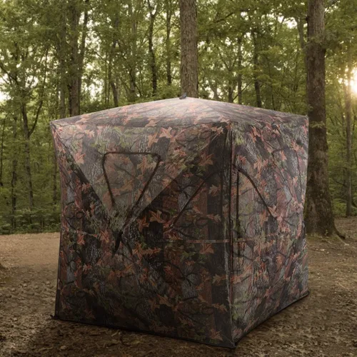 Miniatura 3 de Tangkula Persiana desplegable para 3 personas, persiana portátil de caza con ventanas de malla, bolsa de transporte y estacas de tierra, tienda