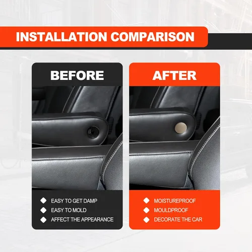 Miniatura 4 de 2 piezas Cubierta de Tapa de Reposabrazos Compatible con Tahoe Suburban Yukon Cadillac Escalade 07-19 Piezas de Asiento - Reemplaza 15279689