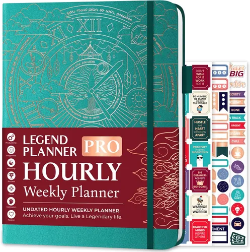 Legend Planner PRO Horario Diario y Semanal - Organizador Diario y Semanal con Espacio para Horas. Agenda de Citas y Diario para Trabajo y Personal,