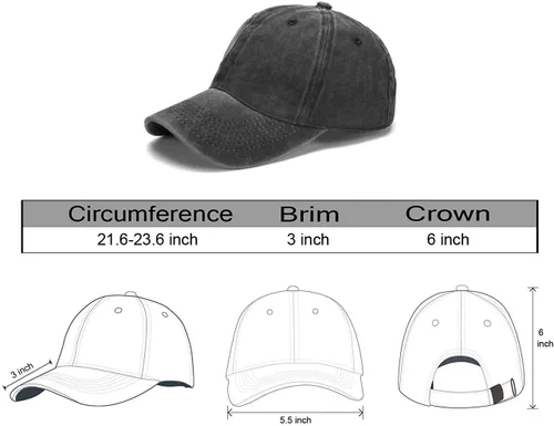 Miniatura 7 de Gorra de béisbol bordada para mujer, diseño vintage de mezclilla desgastada