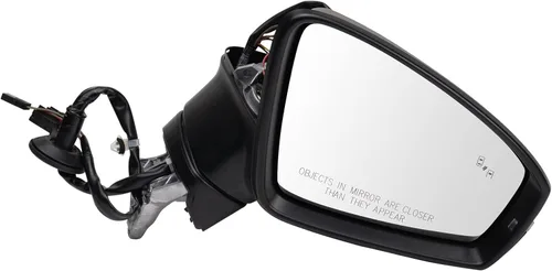 Miniatura 6 de TRQ Conjunto de espejo lateral del pasajero, señal de giro con calefacción eléctrica, punto ciego, plegable, pintura negra lisa para combinar