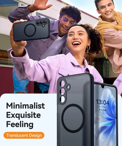 Miniatura 4 de CANSHN Funda diseñada para Samsung Galaxy A16-5G [protección completa de la cámara] [compatible con Magsafe] funda protectora trasera translúcida