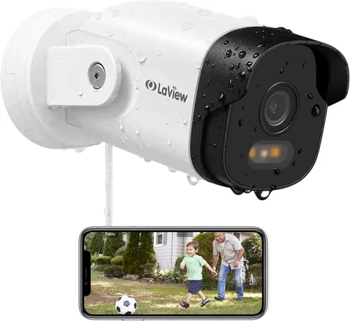 Miniatura 16 de LaView Cámara de seguridad de 5 MP para exteriores con visión nocturna a color, cámaras con cable 3K para seguridad del hogar, cámara impermeable