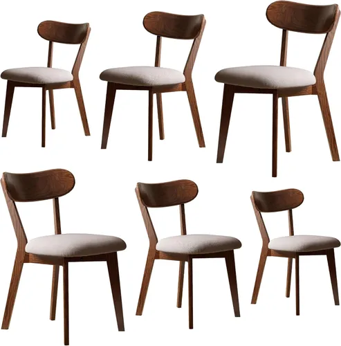 Miniatura 12 de Silla de comedor moderna de nogal de mediados de siglo, marco de roble de grado FAS, silla auxiliar individual de madera maciza sin brazos, alta