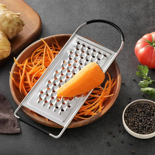 Miniatura 7 de Rallador de queso de mano, ralladores planos de acero inoxidable grueso HIA para cocina, rallador de alimentos con mango antideslizante, perfecto
